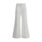 Chloé White Cotton Flared Pants